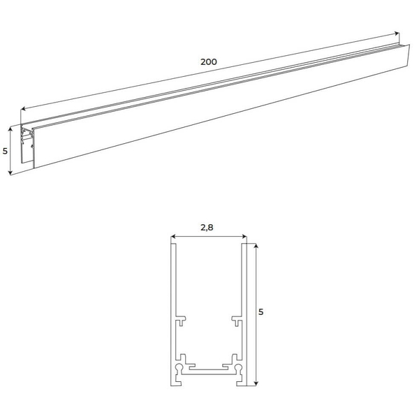 Natynkowa szyna magnetyczna Magnetic MT0002 Maxlight 2m podłużna czarna