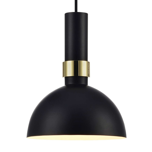 LAMPA wisząca LARRY 106974 Markslojd metalowa OPRAWA zwis kopuła mosiądz czarna
