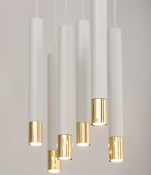 6-płomienna lampa wisząca Sopel Grand 33390 do przedpokoju biała