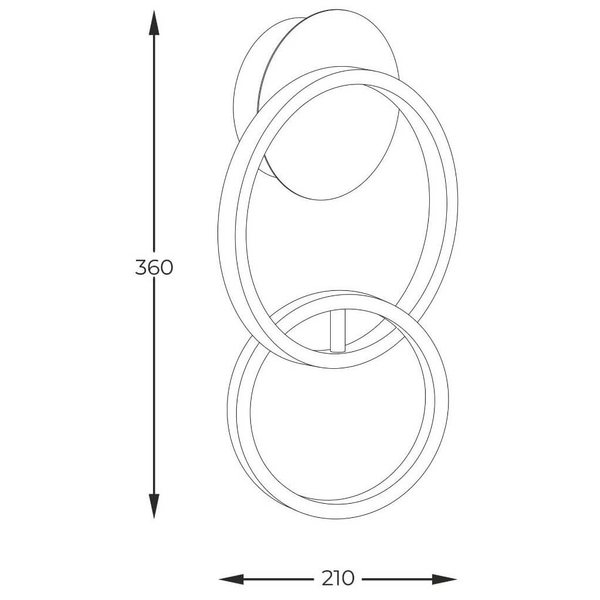 Kinkiet okręgi Rando 20002W-GD LED 18W 3000-6000K złoty czarny