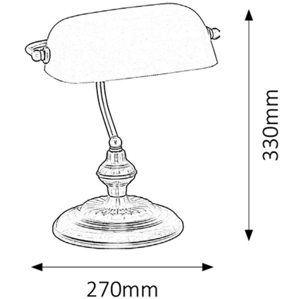 Stojąca LAMPKA industrialna BANK 4038 Rabalux metalowa LAMPA biurkowa dekoracyjna bankierska brąz zielona