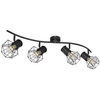 Druciana LAMPA sufitowa PRISKA 54017-4 Globo industrialna OPRAWA metalowy plafon klatki regulowane czarne