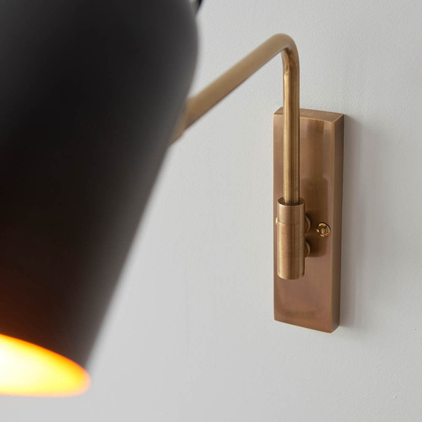 Regulowana lampa na ścianę Navren 93145 do czytania mosiądz czarny