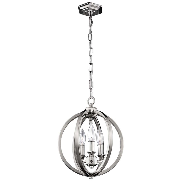 LAMPA wisząca Corinne FE-CORINNE-3P-S Elstead FEISS świecznikowa OPRAWA pałacowy ZWIS na łańcuchu metalowa klatka nikiel