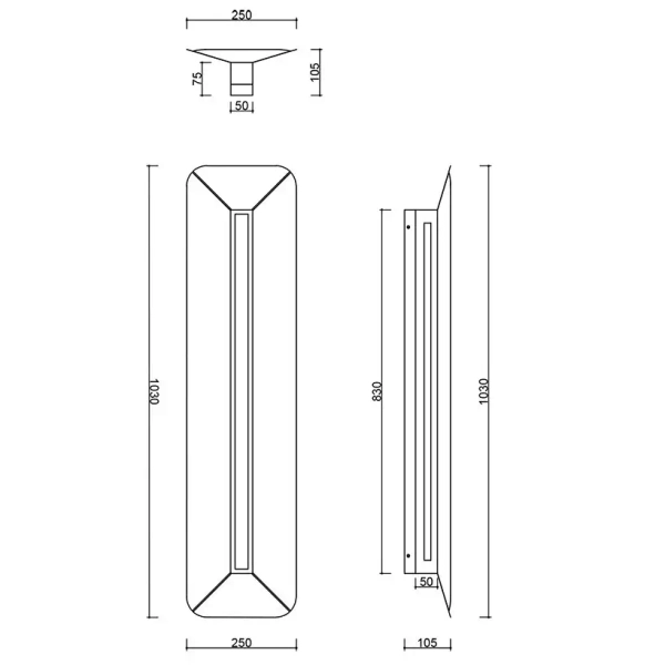 Lampa ścienna Yottsu YWB650002 LED 17W 3000K prostokątna żółty