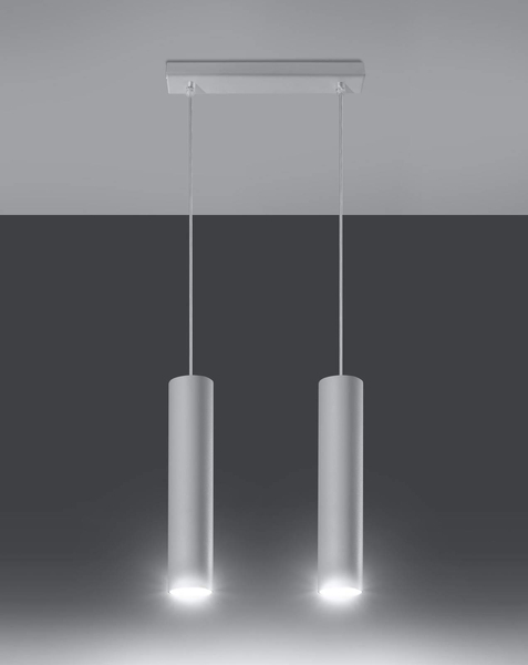 LAMPA wisząca SL.0324 metalowa OPRAWA zwis tuby białe
