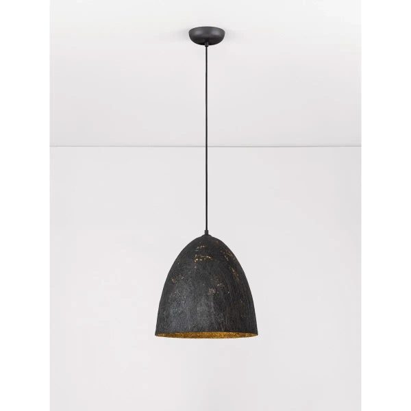 Półokrągła wisząca lampa TALVORA LE45310 jedwabna czarna