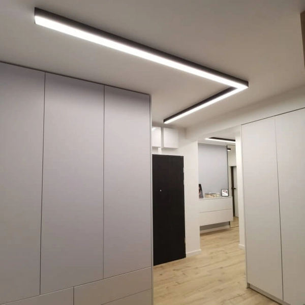 Liniowa sufitowa lampa Lupinus 3115012103-1 Elkim LED 32W 3000K czarna