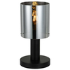 Stołowa LAMPA stojąca SARDO TB-5581-1-BK+SG Italux loftowa LAMPKA biurkowa szklana tuba skandynawska przydymiona czarna