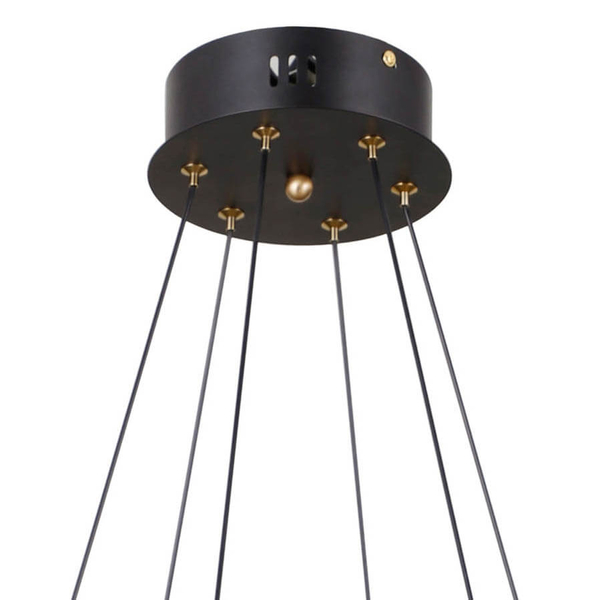 Lampa wisząca do jadalni Alani PND-34375-6-BK LED 192W 3000K czarny złoty