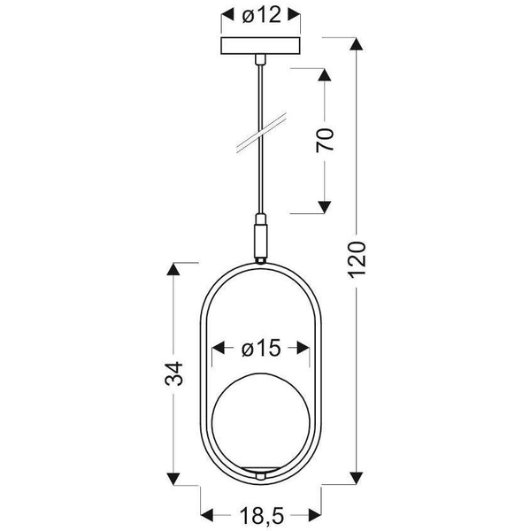 Wisząca lampa modernistyczna CORDEL 31-73457 szklana kula mosiężna biała