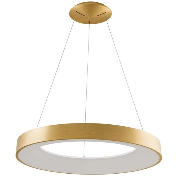 Wisząca LAMPA okrągła GIULIA 5304-880RP-GD-3 Italux metalowa OPRAWA pierścień LED 80W 3000K zwis ring złoty