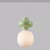 Lampa wisząca do pokoju dziecięcego VILROSA LE44555 ceramiczna biała zielona