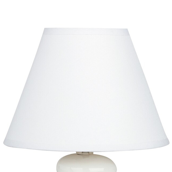 Ceramiczna lampka nocna Salem abażurowa na szafkę nocną biała
