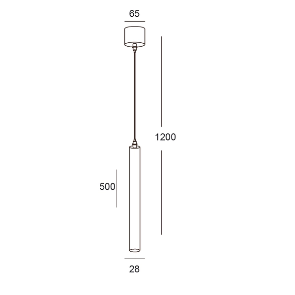 Tuba wisząca Scop 501201202 Elkim LED 3W 4000K metalowa biała