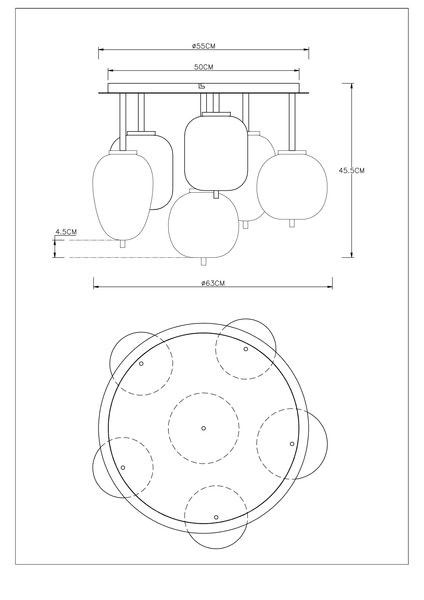 Nasufitowa lampa Blacky 15345-6DMM mosiądz przydymiona