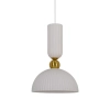 Wisząca lampa ryflowana Piega LP-939/1P L white szklana biała złota