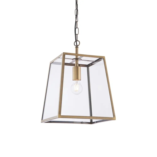 Łańcuchowa lampa wisząca Hurst 95835 szklana mosiądz przezroczysty