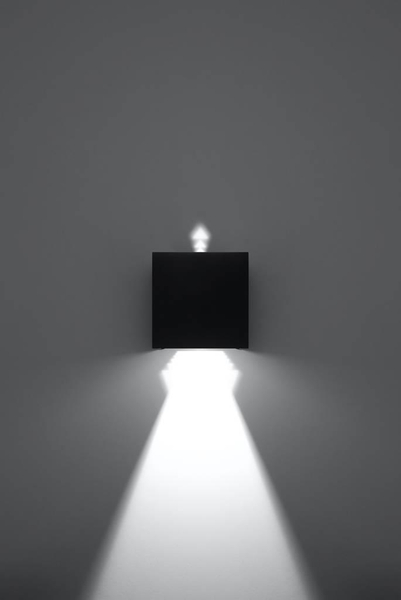 Kinkiet LAMPA przyścienna elewacyjna SL.0545 kwadratowa OPRAWA metalowa LED 6W 3000K kostka cube IP54 czarna