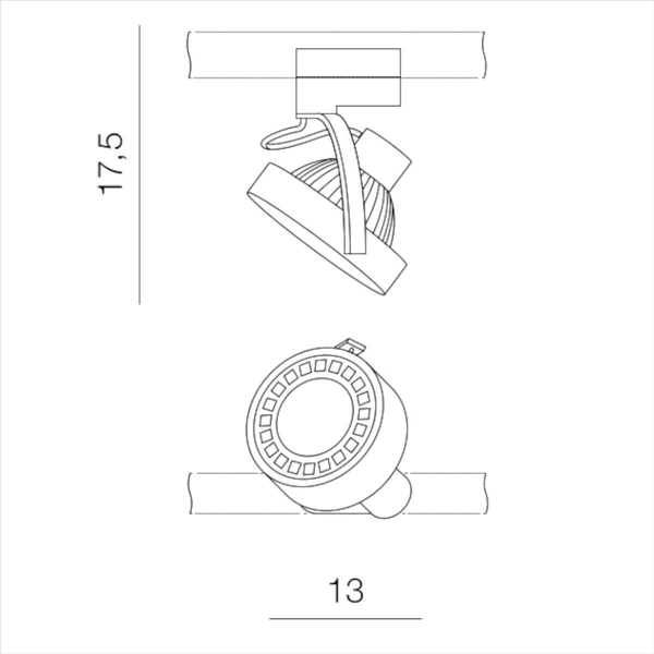Sufitowa lampa do systemu szynowego Jerry AZ5237 3-faz złota