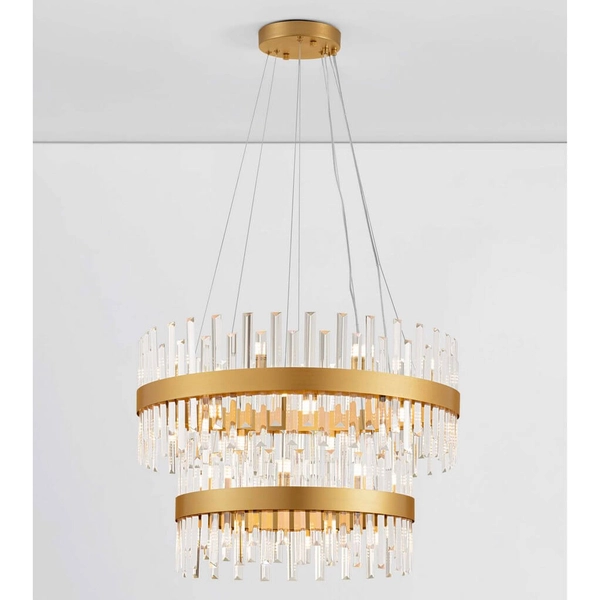 Lampa zwisająca CHOLULA LE44722 ringi do sypialni złota przezroczysta