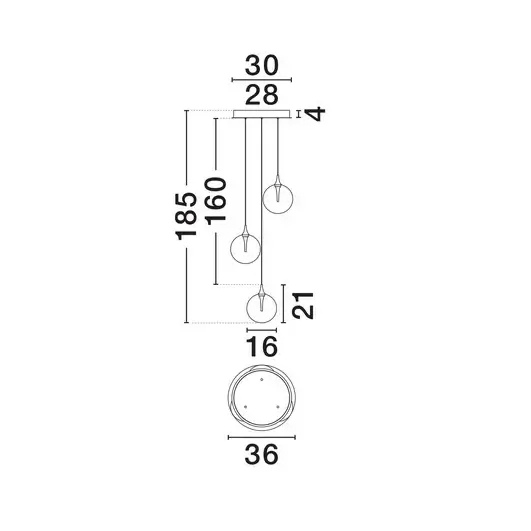 Potrójna lampa wisząca LURVELA LE45133 LED 15W 3000K ściemnialna złota