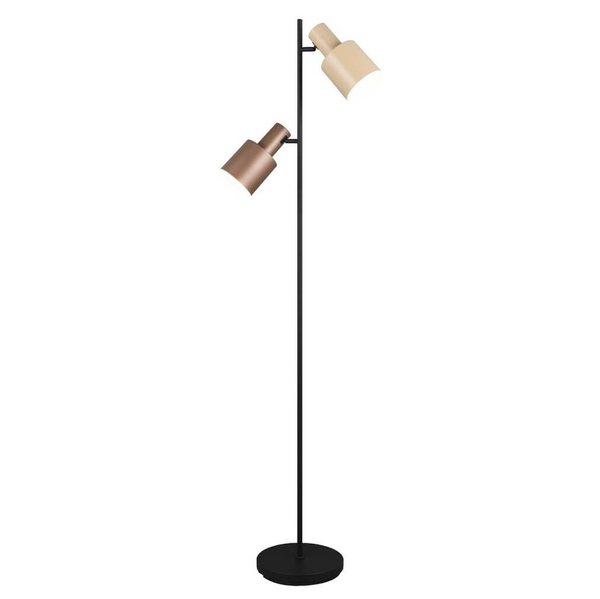 Lampa podłogowa ELIOR DL217419400 Trio z przełącznikiem nożnym beżowa brązowa