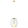 Owalna lampa wisząca 22057 szklana kula przezroczysty złoty