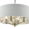 Zwisająca lampa Delft DEL0415-EH Dar Lighting materiałowa biały mosiądz