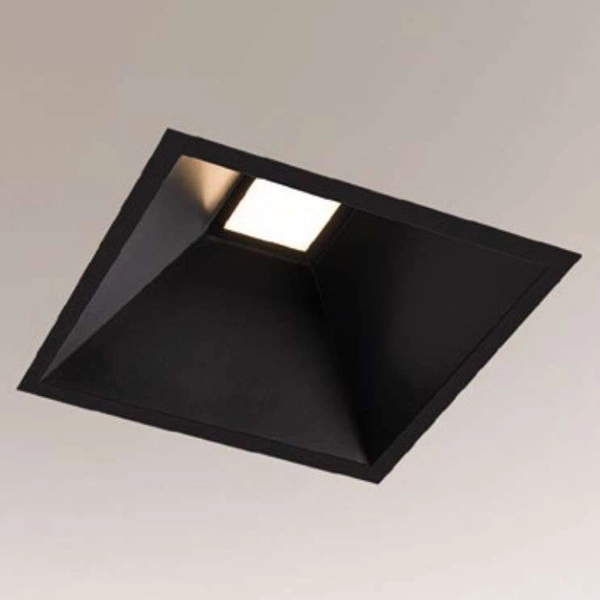 Oczko LAMPA sufitowa UBE IL 3368 Shilo podtynkowa OPRAWA metalowa LED 10W 3000K wpust kwadratowy czarny