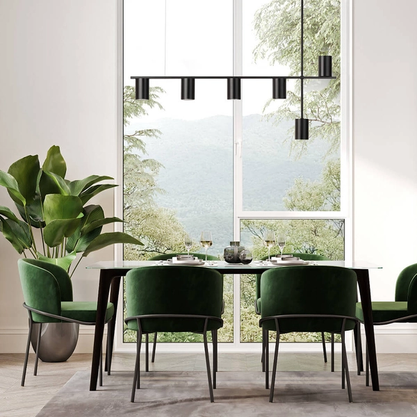 Metalowa lampa zwisająca Vendo 33695 Sigma reflektory tuba czarna