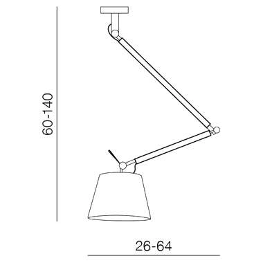 LAMPA wisząca MD2300-M CH/WH abażurowa OPRAWA zwis na wysięgniku biały