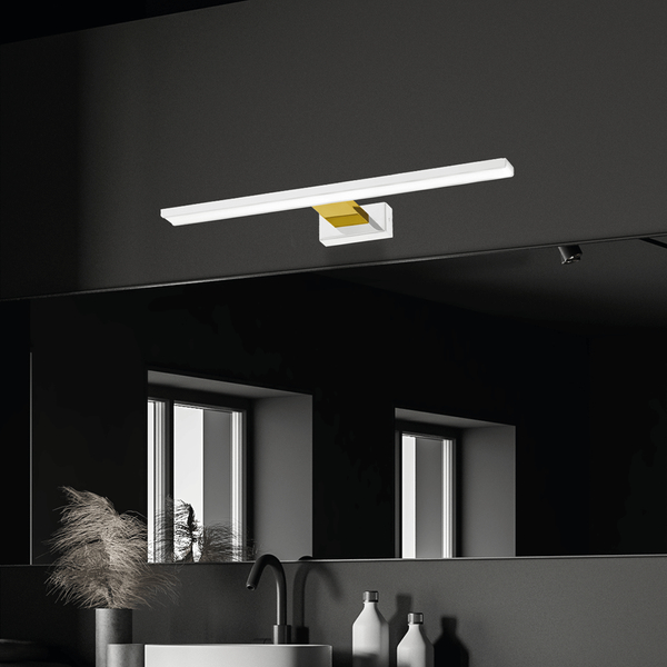 Metalowy kinkiet ledowy Shine nad lustro LED 13,8W 4000K biały złoty
