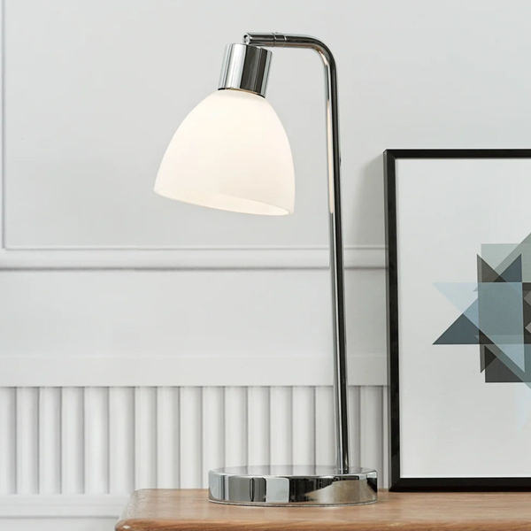 Lampka stołowa Ray 63201033 Nordlux metalowy klosz biały chrom