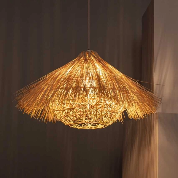 Lampa pleciona do salonu Boho ABR-NLW32-BH-E27 Abruzzo ratan naturalny
