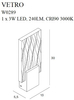Szklany kinkiet VETRO W0289 Maxlight ścienny LED 3W 3000K do salonu złoty