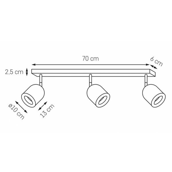 Sufitowa lampa metalowa SPARK 50944302 Kaspa regulowana czarna
