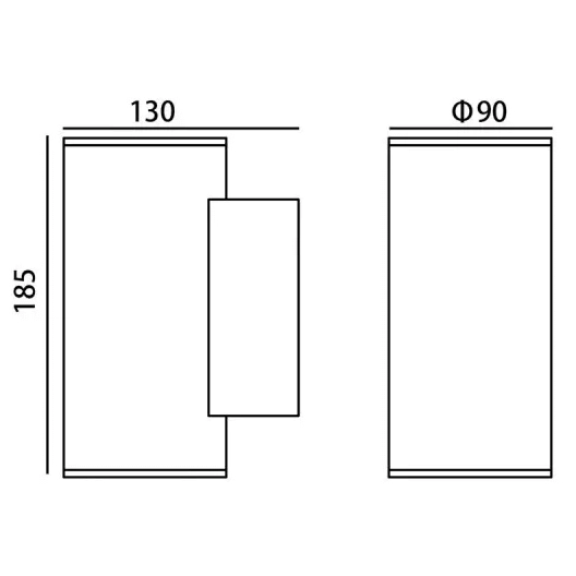 Elewacyjna lampa tuba Lenta OWL-2805-2-4K Italux LED 20W 4000K IP54 czarny