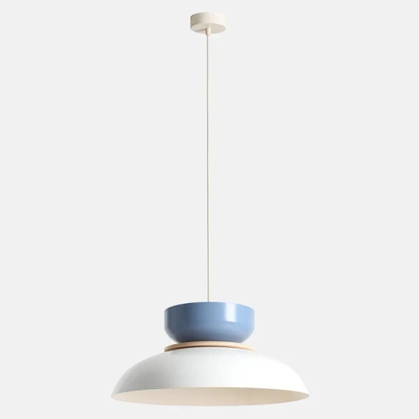 Metalowa lampa wisząca ALDO 1152G2_16_J nad stół biała niebieska