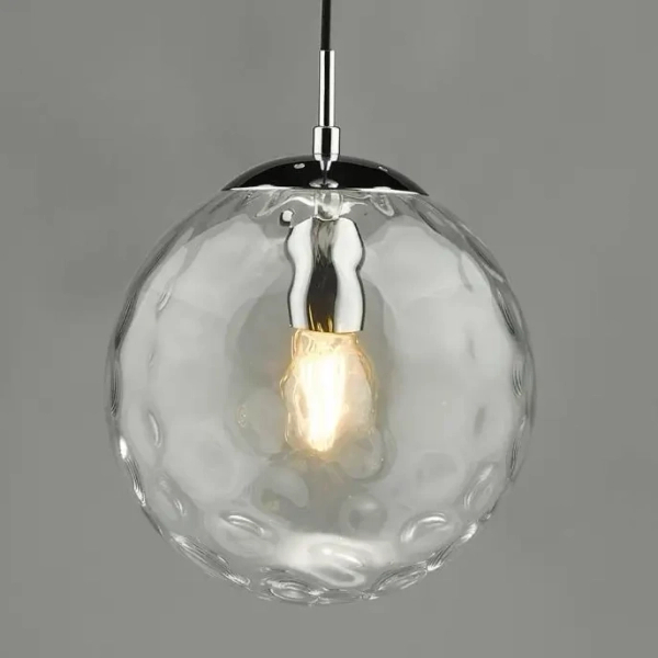 Wisząca lampa do jadalni Ripple SP71-RIP8808 nad stół szklana chrom