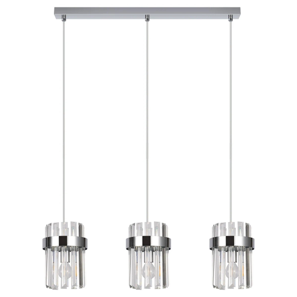 Kryształowa lampa wisząca Vetro LP-2910/3L CH do salonu chrom przezroczysta