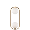 LAMPA wisząca RING MOD013PL-02BS Maytoni modernistyczna OPRAWA szklane kule zwis biały złoty