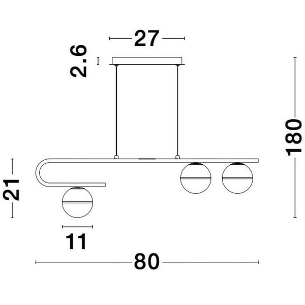Modernistyczna LAMPA wisząca PEREZ LE41750 Luces Exclusivas metalowa OPRAWA loftowy ZWIS kule balls biae zote