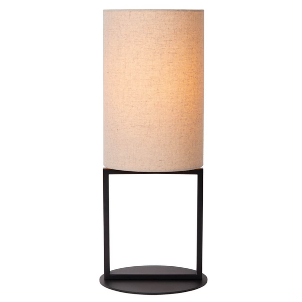 Lampka stołowa tuba Herman 30562/81/38 abażur beżowy czarny