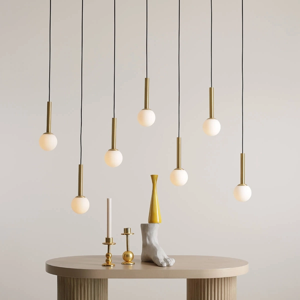 Wisząca lampa kaskada Riu 1121T40 Aldex do salonu molekuły czarna