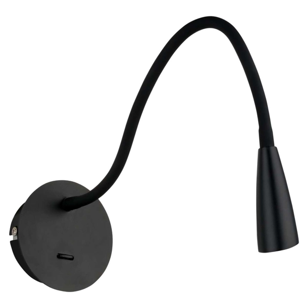 Kinkiet LAMPA ścienna PAOLA WB88779-BK Italux metalowa OPRAWA na peszlu LED 3W 3000K czarna