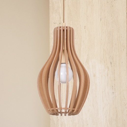 Wisząca lampa skandynawska Ika 4171 salonowa nad stół drewniana