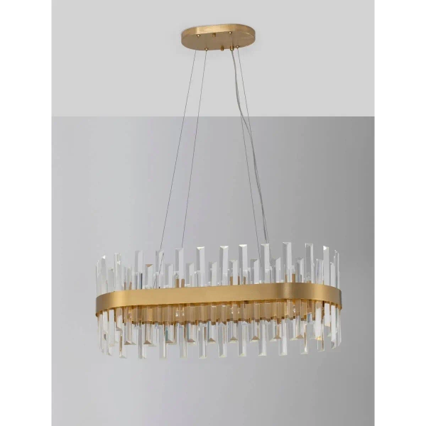 Glamour lampa wisząca CHOLULA LE42909 do pokoju kryształ złota outlet