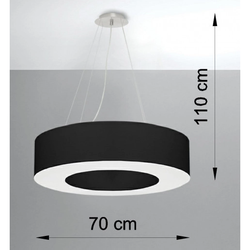 Wisząca LAMPA abażurowa SL.0752 materiałowa OPRAWA zwis okrągły czarny