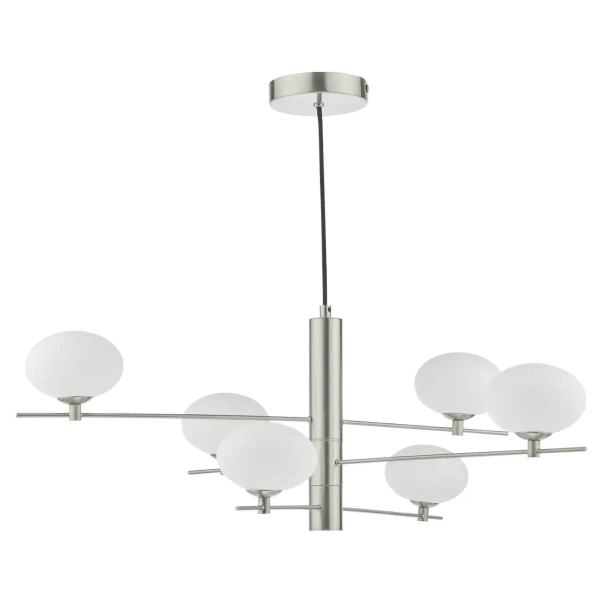 Wisząca lampa kulista Jasper JAS0646 kule do jadalni nikiel biała